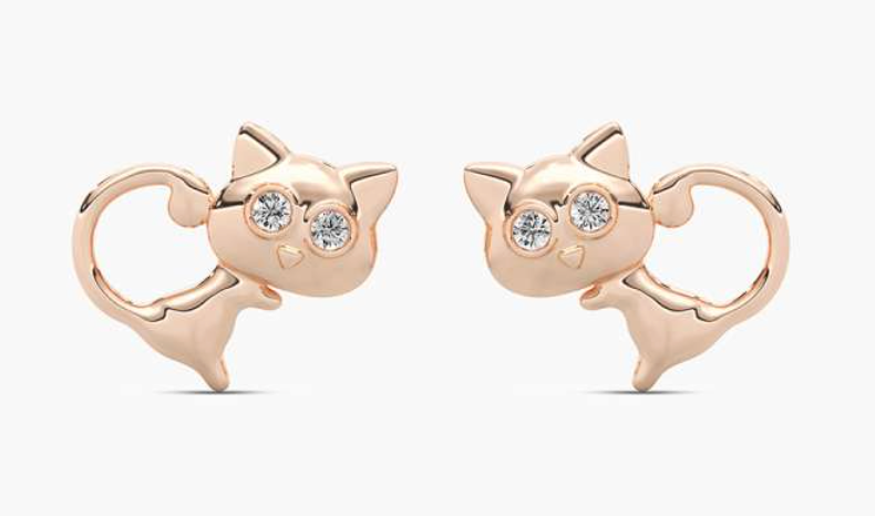 Natural Kitty Cat Earrings