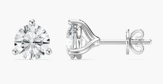 Natural 1ct. Round Martini Set Studs