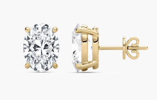 Lab-Grown 3ct. Oval Studs