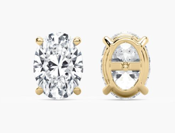 Lab-Grown 3ct. Oval Studs