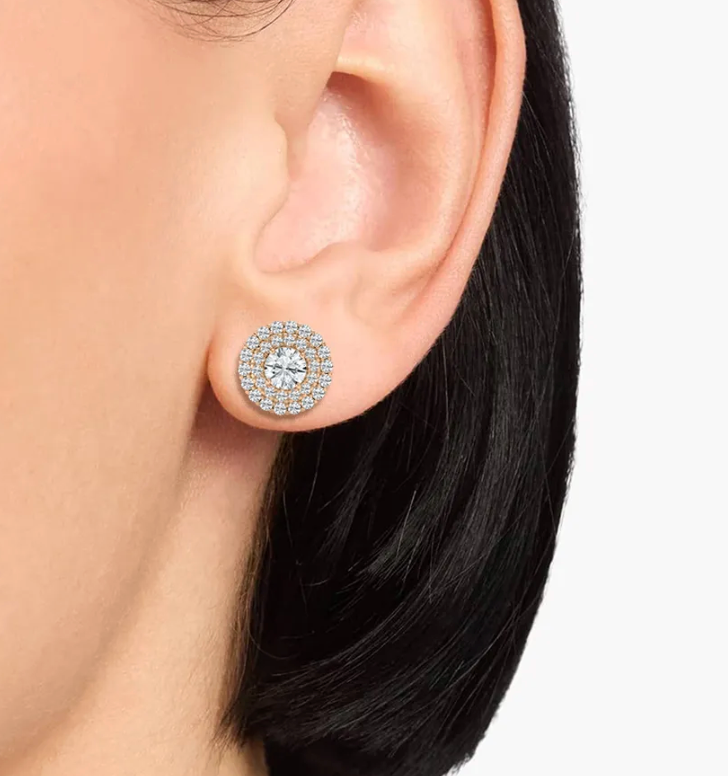 Natural Double Halo 2ct. Studs