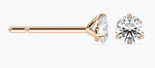 Natural Round Cut 0.50ct. Martini Set Studs