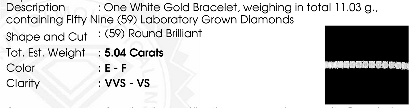 Lab-Grown 5ct. Round Tennis Bracelet