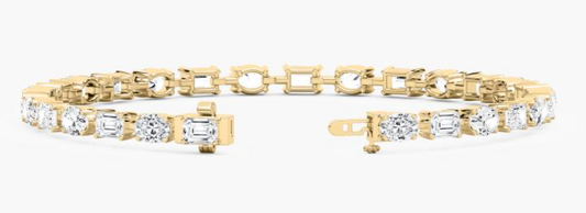 Lab-Grown 7ct. Oval & Emerald Cut Tennis Bracelet