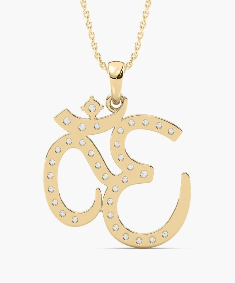 Lab-Grown Om Pendant