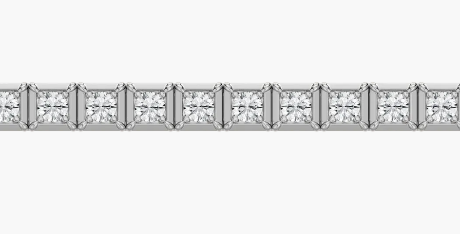 Lab-Grown Mens Flexible Round Diamonds Square Set Bracelet