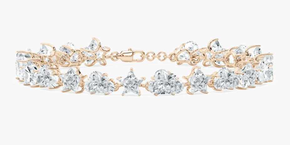 Lab-Grown Star And Cloud Diamond Shimmering 23.77ct. Chain Bracelet