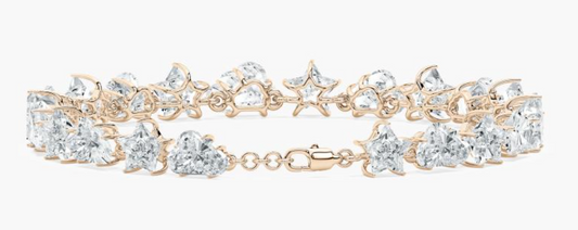 Lab-Grown Star And Cloud Diamond Shimmering 23.77ct. Chain Bracelet