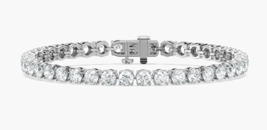Lab-Grown Round Tennis Bracelet 10ct