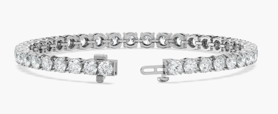 Lab-Grown Round Tennis Bracelet 10ct