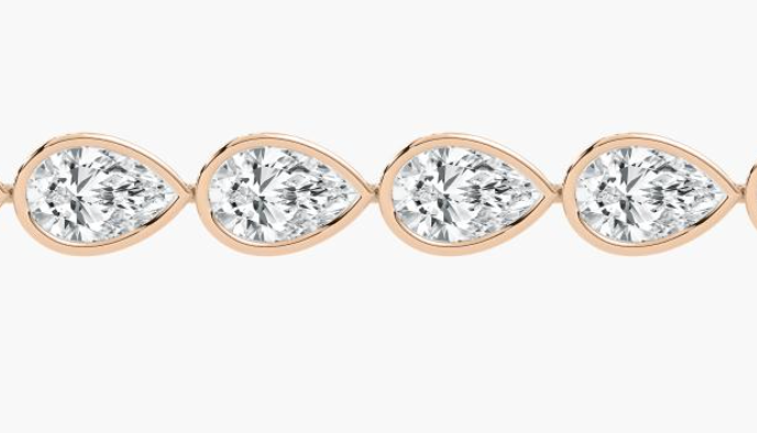 Lab-Grown Pear Cut Bezel Set Tennis Bracelet 16ct.