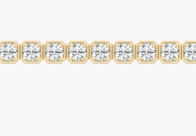 Lab-Grown Bezel Set Round Cut Tennis Bracelet 6ct