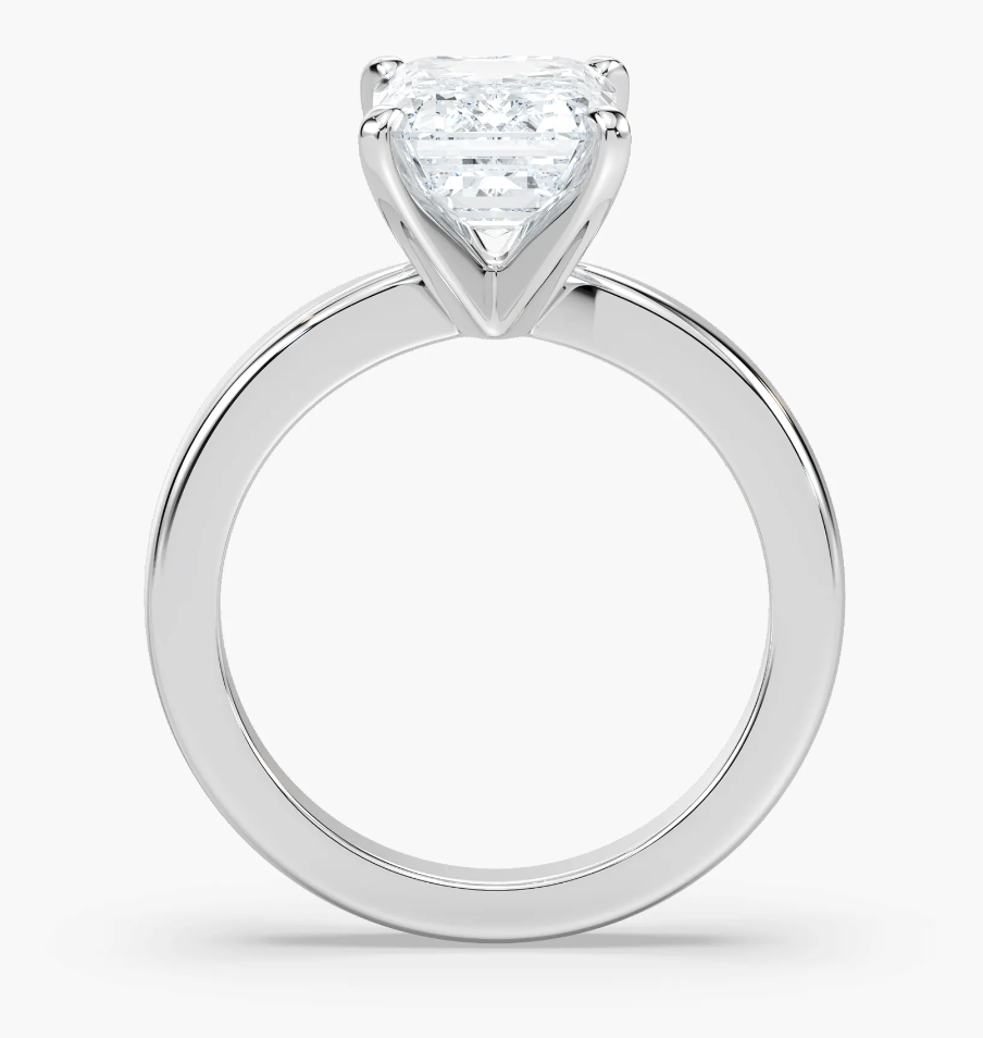 Lab-Grown 3 Ct. Emerald Cut Cigar Solitaire Engagement Ring