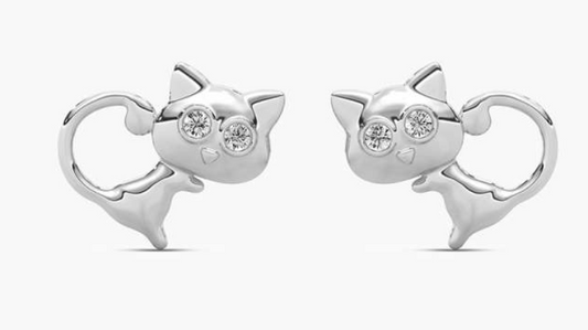 Natural Kitty Cat Earrings