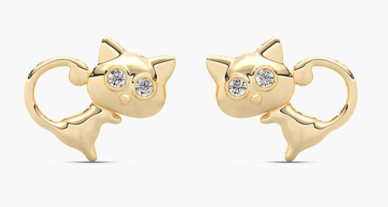 Natural Kitty Cat Earrings