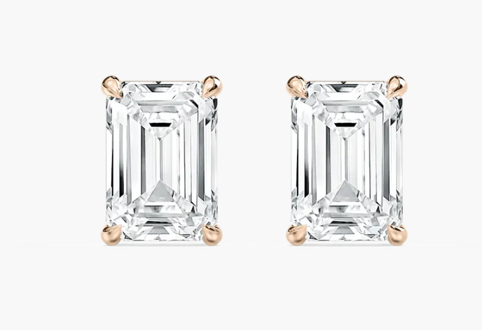 Lab-Grown 4ct. Emerald Studs