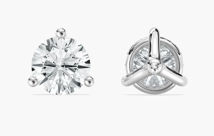 Natural 1ct. Round Martini Set Studs