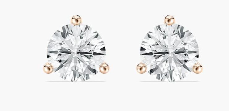 Natural 1ct. Round Martini Set Studs