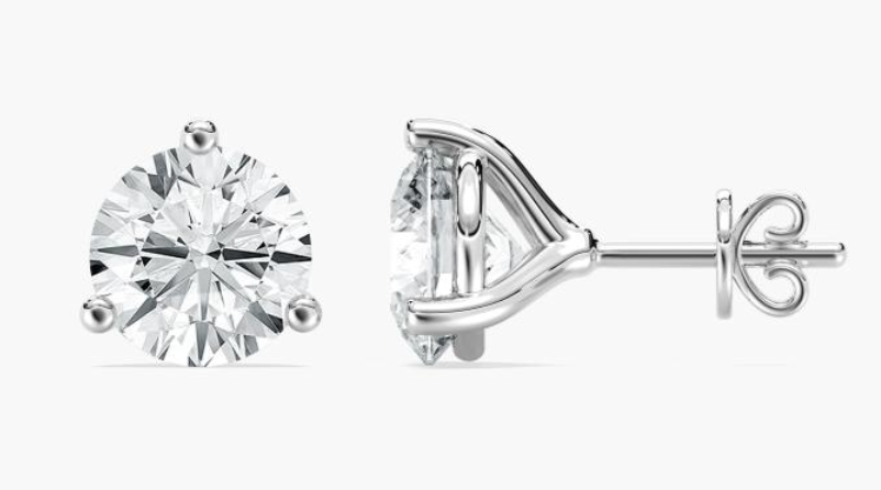 Lab-Grown 3ct. Round Martini Set Studs