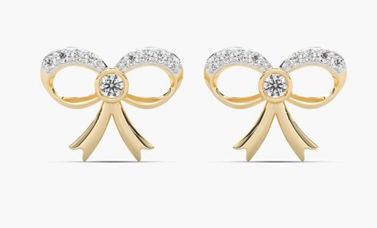 Lab-Grown Bow Earrings