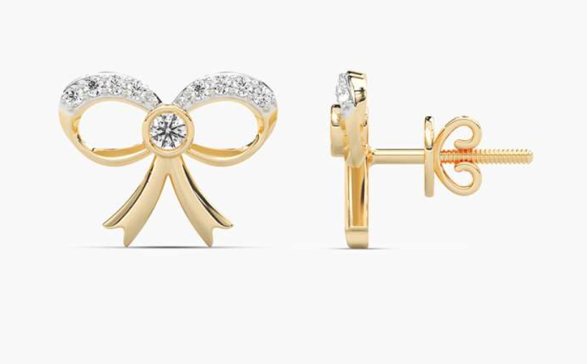 Lab-Grown Bow Earrings