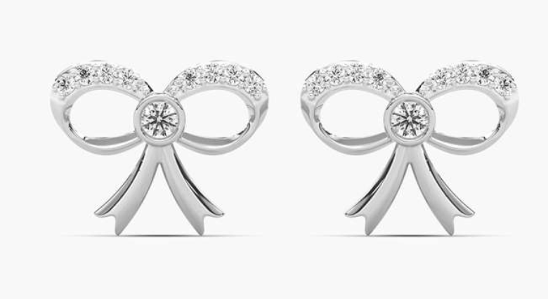 Lab-Grown Bow Earrings