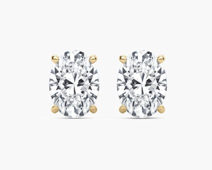Lab-Grown 3ct. Oval Studs