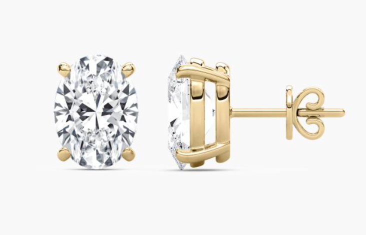 Lab-Grown 3ct. Oval Studs