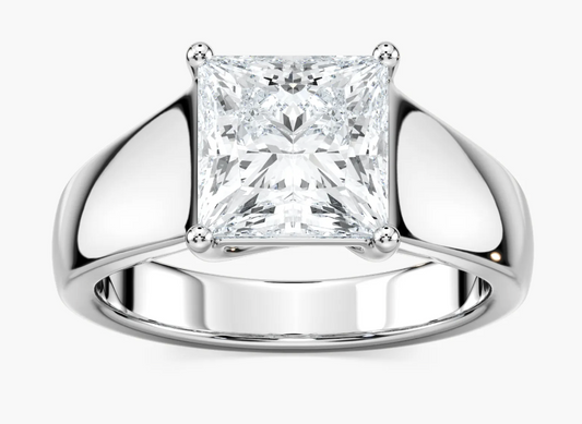 Mens Natural 3ct. Princess Cut Solitaire Ring