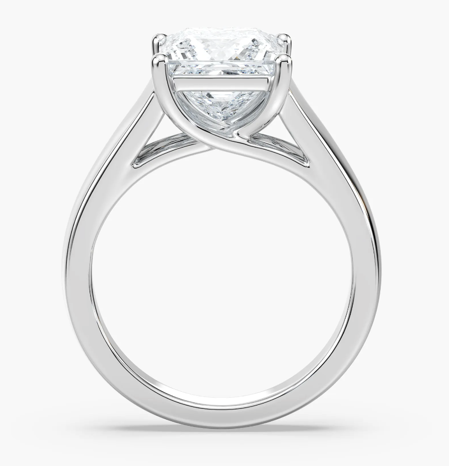 Mens Natural 3ct. Princess Cut Solitaire Ring