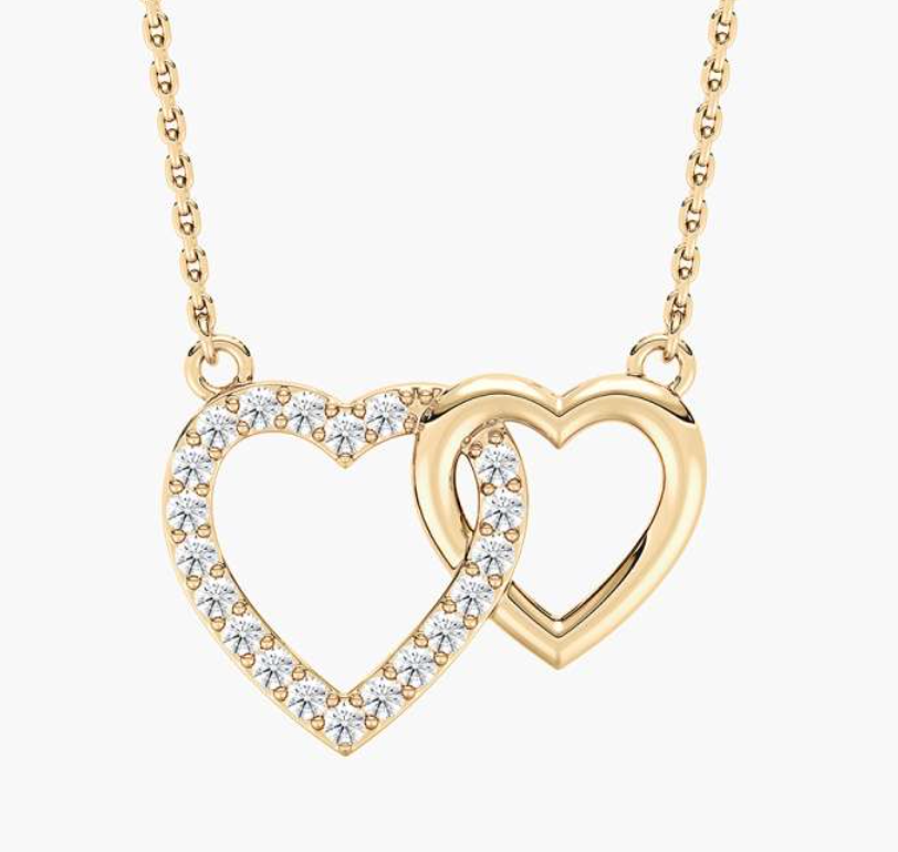 Lab-Grown Double Heart Pendant