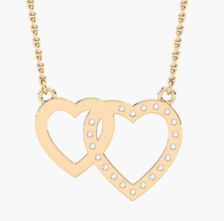 Lab-Grown Double Heart Pendant
