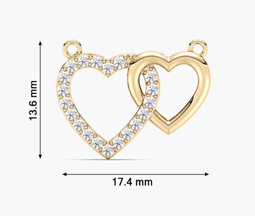 Lab-Grown Double Heart Pendant