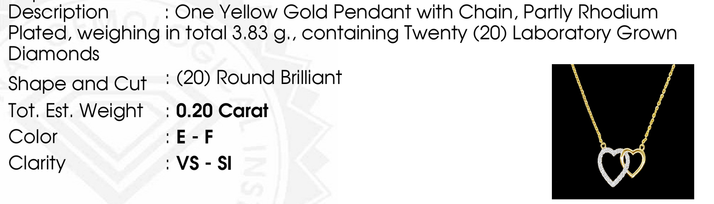 Lab-Grown Double Heart Pendant