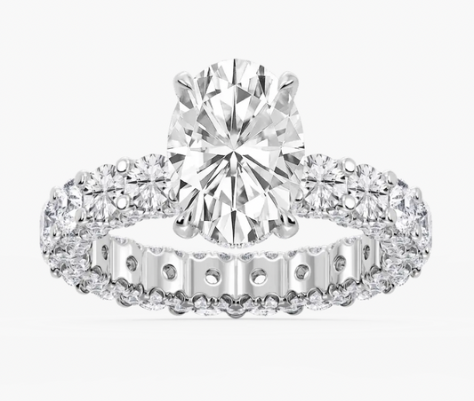 Lab-Grown 3ct. Oval With Chunky Pavé Engagement Ring
