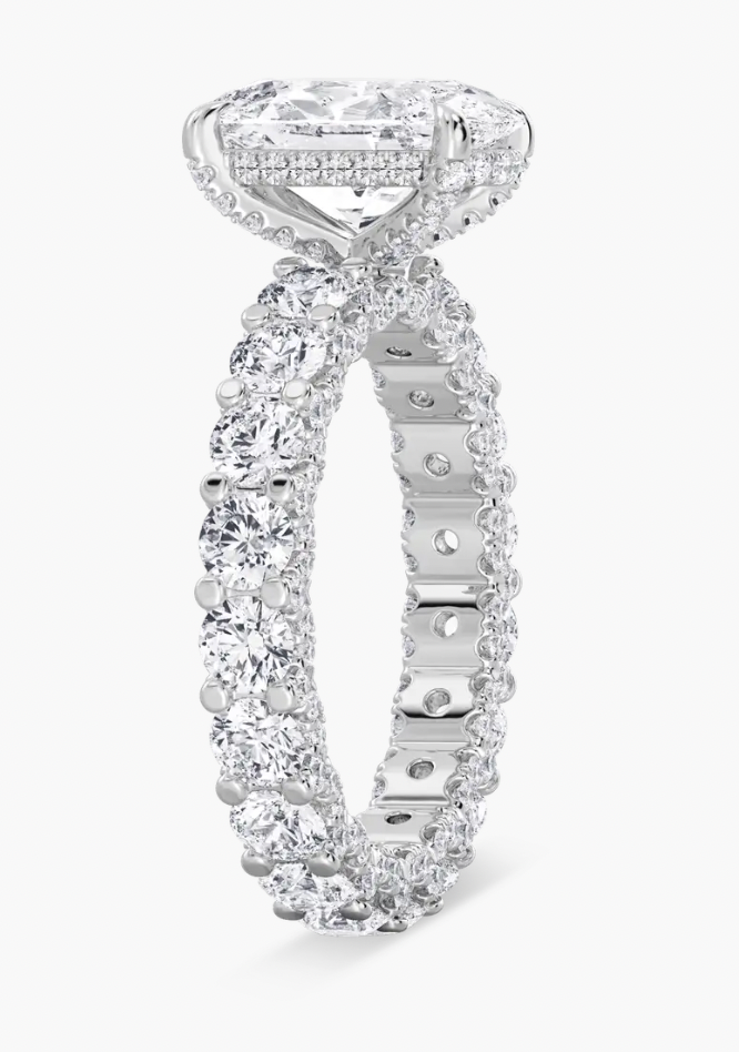 Lab-Grown 3ct. Oval With Chunky Pavé Engagement Ring
