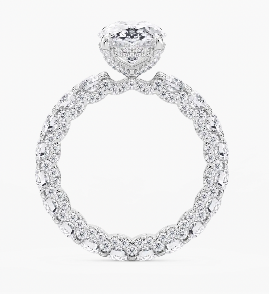 Lab-Grown 3ct. Oval With Chunky Pavé Engagement Ring