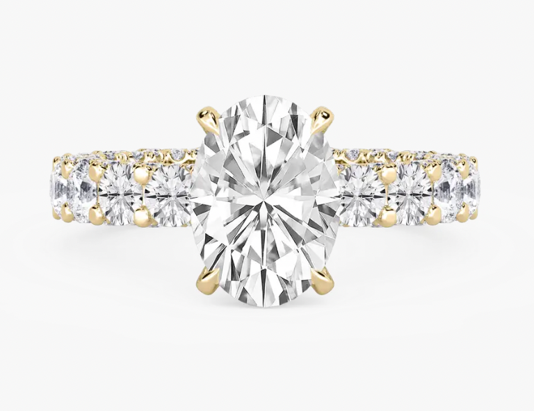 Lab-Grown 3ct. Oval With Chunky Pavé Engagement Ring