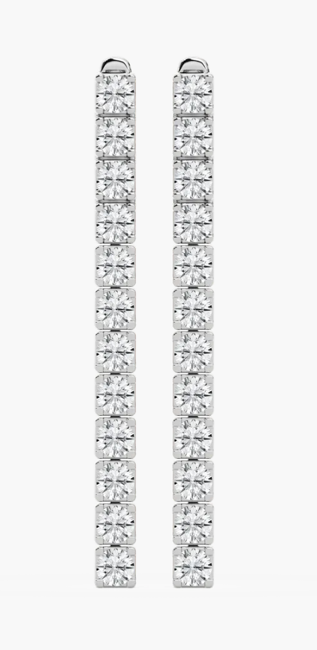 Natural Straight Drop 2ct. Earrings