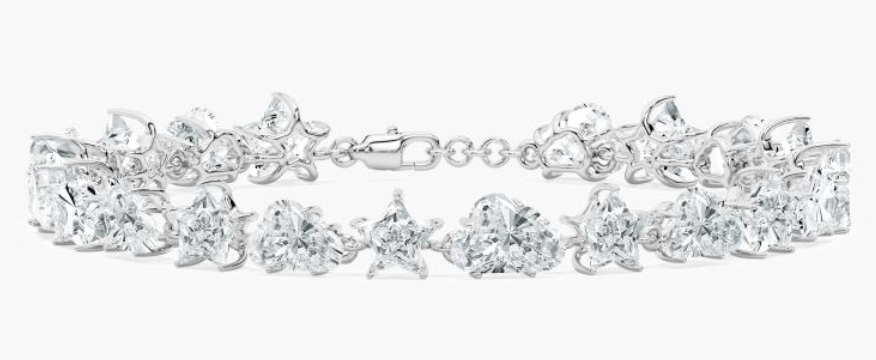 Lab-Grown Star And Cloud Diamond Shimmering 23.77ct. Chain Bracelet
