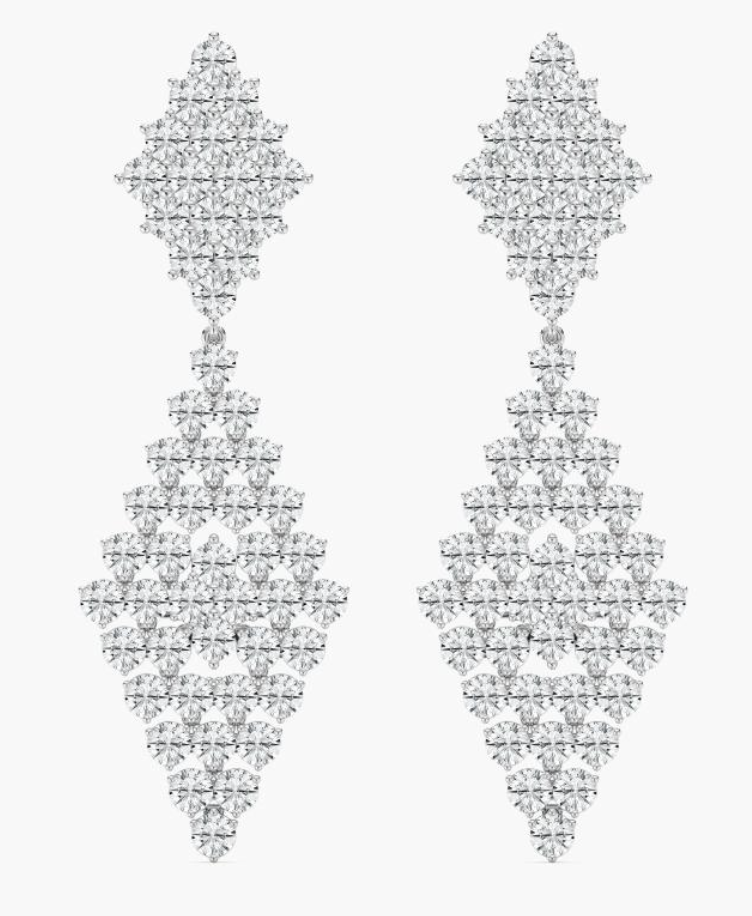 Natural Scattered Double Diamond Hanging Earrings