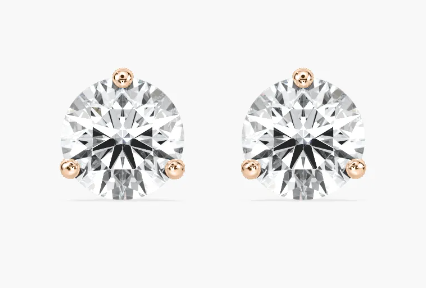 Natural Round Cut 0.50ct. Martini Set Studs