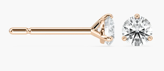 Natural Round Cut 0.50ct. Martini Set Studs