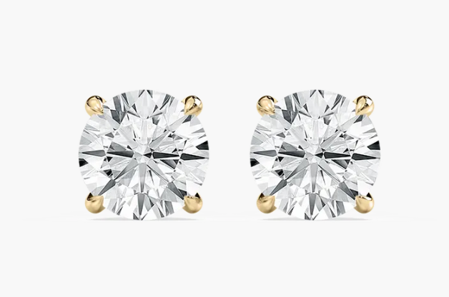 Lab-Grown 2ct. Round Studs With Hidden Halo