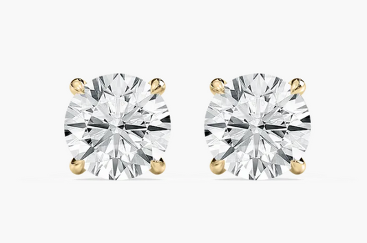 Lab-Grown 2ct. Round Studs With Hidden Halo
