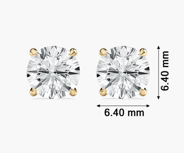 Lab-Grown 2ct. Round Studs With Hidden Halo