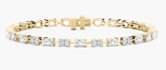 Lab-Grown 7ct. Oval & Emerald Cut Tennis Bracelet