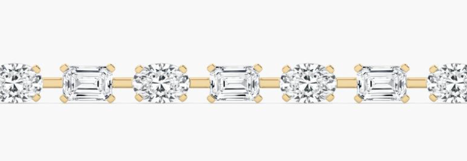 Lab-Grown 7ct. Oval & Emerald Cut Tennis Bracelet