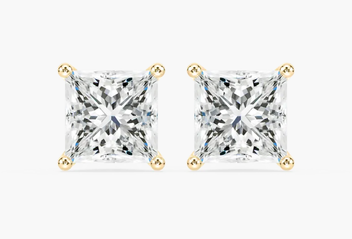 Lab-Grown 1ct. Princess Cut Studs