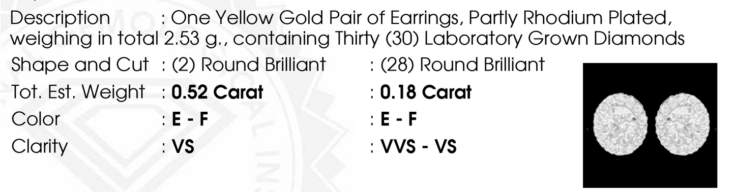 Lab-Grown 0.7ct Round Halo Studs